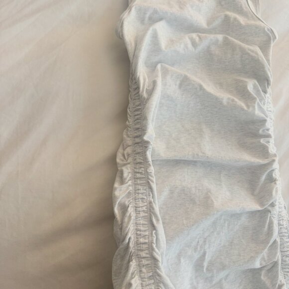 Tna Chill Malibu Ruched Bodycon Mini Dress Heather Cloud White - S - Picture 2 of 3